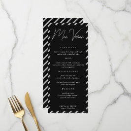 Moderne Black Name Platzkarte Hochzeitskarte Menükarte