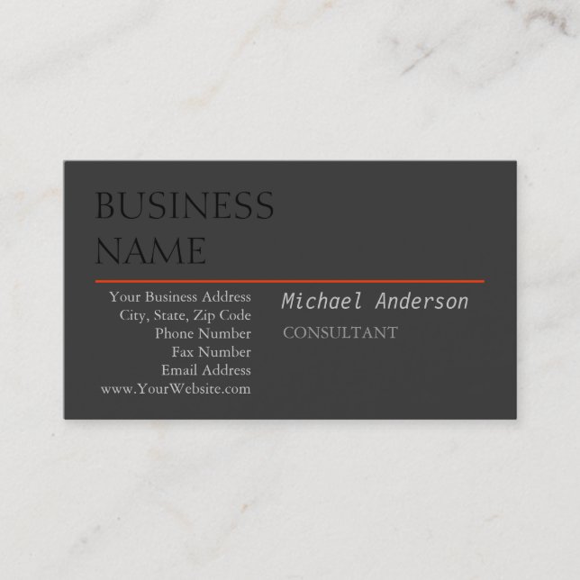 Moderne Black Red Gray Manager Business Card Visitenkarte (Vorderseite)