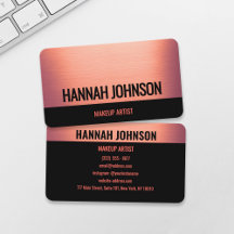 Moderne Black & Rose Gold Business Card