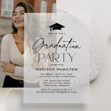 Moderne Black Script Graduation Party