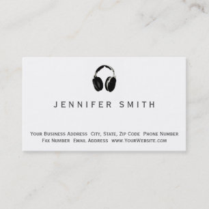 Moderne Black Simple Music Business Card Visitenkarte