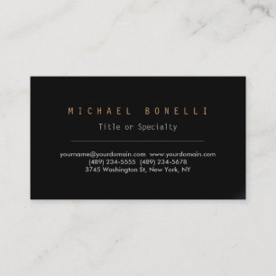 Moderne Black Simple Stylish Business Card Visitenkarte