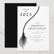 Moderne Black Tassel Graduation Party Einladung
