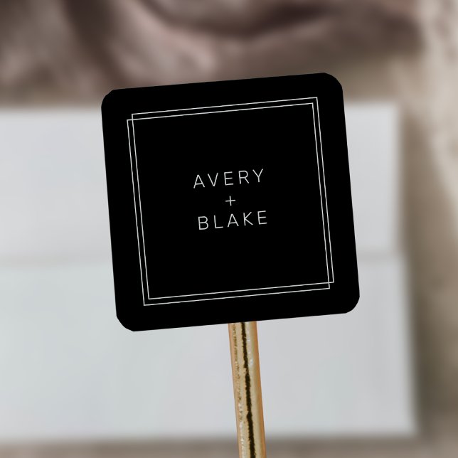 Moderne Black Wedding Stickers / JEDE Suite (Modern Black Wedding Stickers / AVERY Suite)