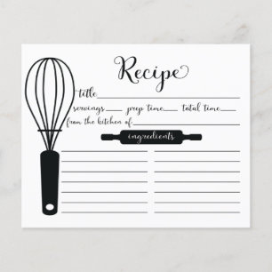 Moderne Black Whisk Recipe Card