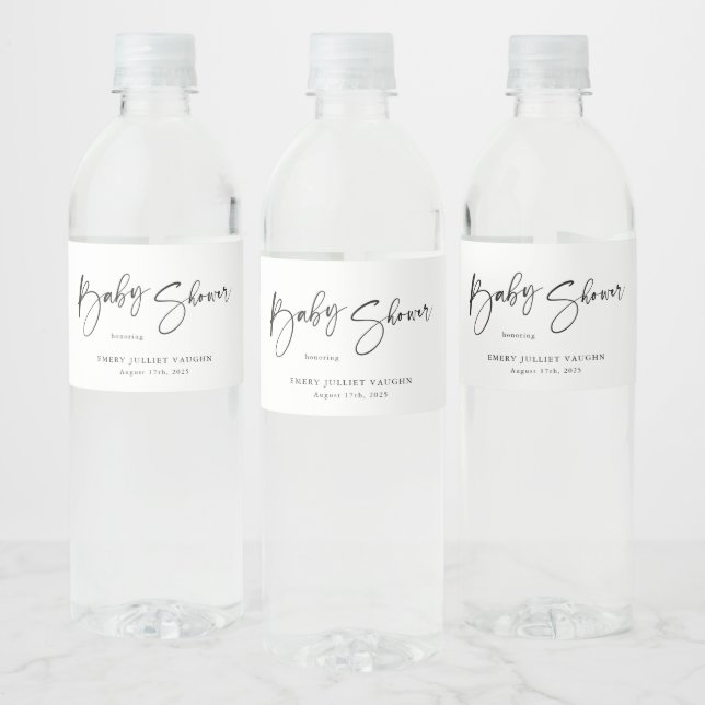 Moderne Black & White Baby Dusche (Flaschen)