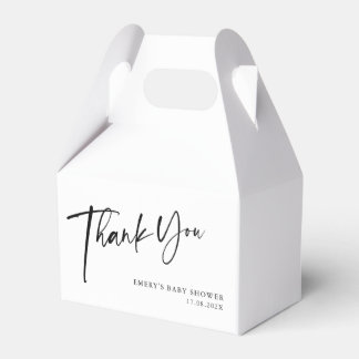 Moderne Black & White Baby Dusche Vielen Dank Geschenkschachtel