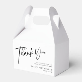 Moderne Black & White Baby Dusche Vielen Dank Geschenkschachtel
