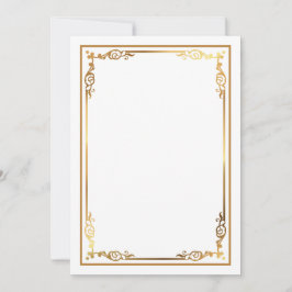 Moderne Blank White Einladung mit schlanker Gerahm