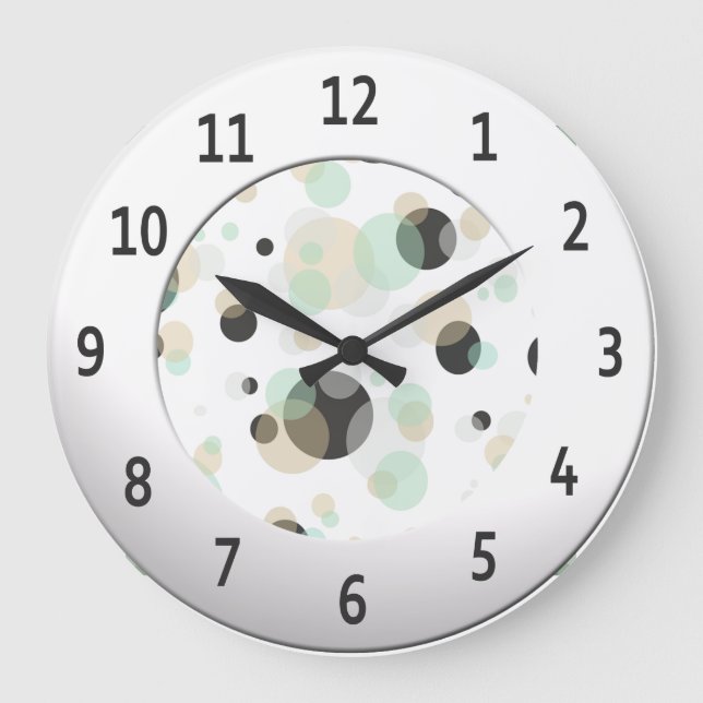 Moderne Blasen mit schlankem Rundschreiben aus Met Große Wanduhr (Vorderseite)