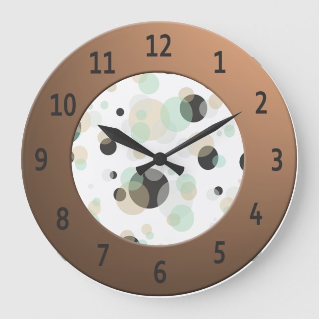 Moderne Blasen mit schlankem Rundschreiben aus Met Große Wanduhr (Vorderseite)