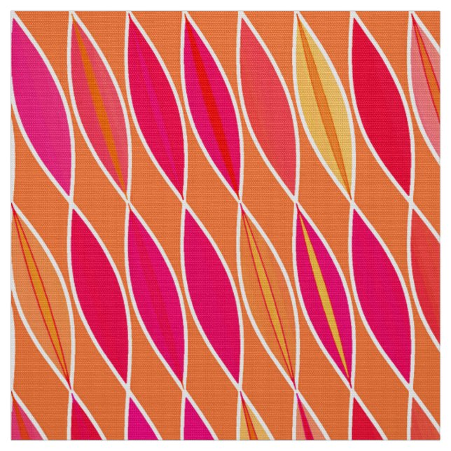 Moderne Blätter aus dem Mittelalter, Fuchsia Pink  Stoff (Muster)