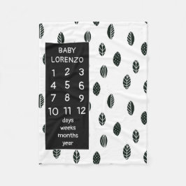 Moderne Blätter Baby Milestone Blanket Fleecedecke