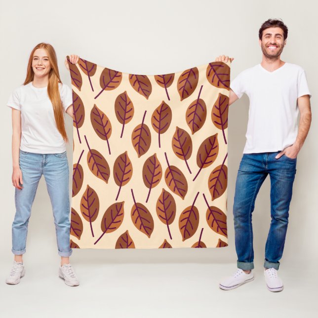 Moderne BLÄTTER BEIGE Fleecedecke (Beispiel)