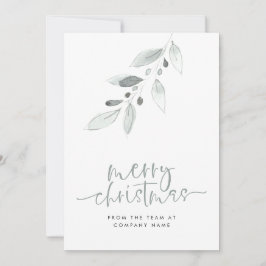 Moderne Blätter Firmenlogo Script Frohe Weihnachte Feiertagskarte