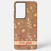 Moderne Blätter Muster Trendy Personalize Name