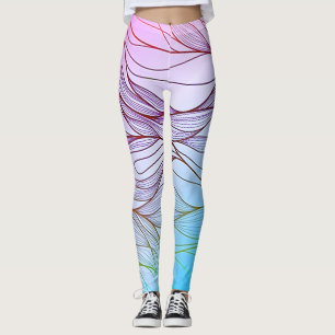 Moderne Blätter und Design der Blume Leggings