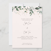 Moderne Blätter und Weine Cremefarbene Hochzeit