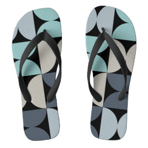 Moderne blau grün und grau aus der Mitte des Jahrh Flip Flops