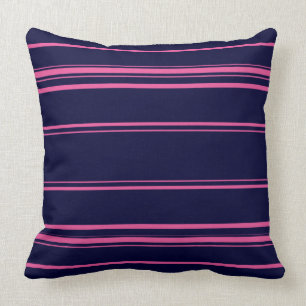 Moderne blau-rosa Streifen Kissen