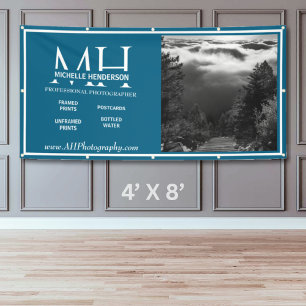 Moderne Blau- und Weiß-1-Bild-Kleinunternehmen Banner