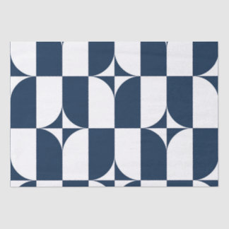Moderne Blau-Weiß Mitte des Jahrhunderts Seidenpapier