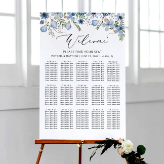 Moderne, blaue 15 Tische für Hochzeiten Poster