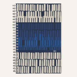 Moderne Blaue Abstrakte Geometrie Notizbuch