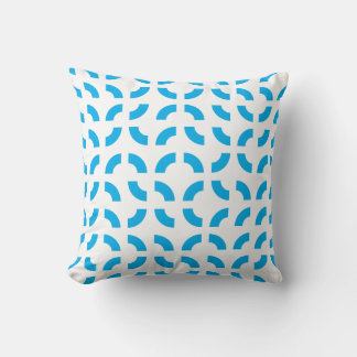 Moderne Blaue Abstrakte Ineinandergreifende Dash-G Kissen