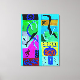 Moderne blaue Abstrakte Inspiration von Matisse Leinwanddruck