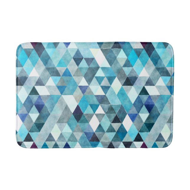 Moderne blaue Abstrakte Muster Bath Mat Badematte (Vorderseite)