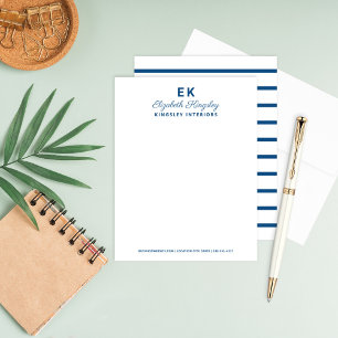 Moderne blaue Anfangsbuchstaben-Monogramm Geschäft Mitteilungskarte