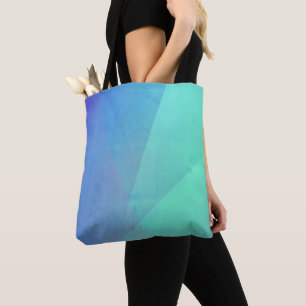 Moderne blaue Aqua- und Türkis-Geometrie-Gradation Tasche