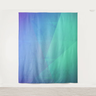 Moderne blaue Aqua- und Türkis-Geometrie-Gradation Wandteppich