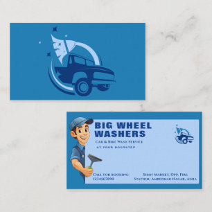 Moderne blaue Autopflege- und mobile Reinigungsdie Visitenkarte