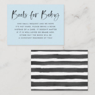 Moderne Blaue Babyparty Buchwunsch-Karte Begleitkarte