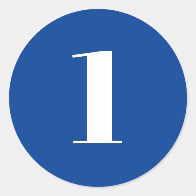 Moderne blaue benutzerdefinierte Zahlenzähler Runder Aufkleber (Vorderseite)