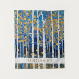 Moderne Blaue Berglandschaft Wandteppich