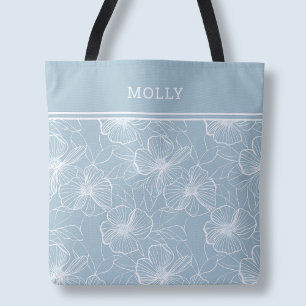 Moderne blaue Blumengestaltung Eleganter individue Tasche