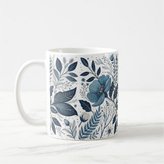 Moderne blaue Blumenvase-Tasse Kaffeetasse