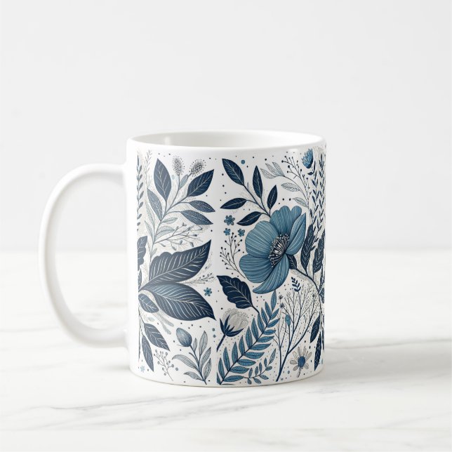 Moderne blaue Blumenvase-Tasse Kaffeetasse (Links)