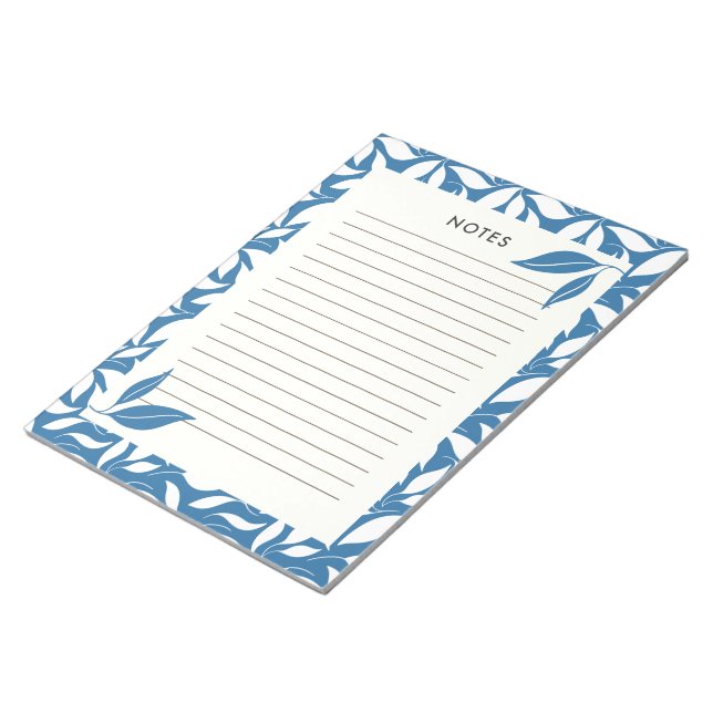 Moderne Blaue Botanische Notizblock (angewinkelt)