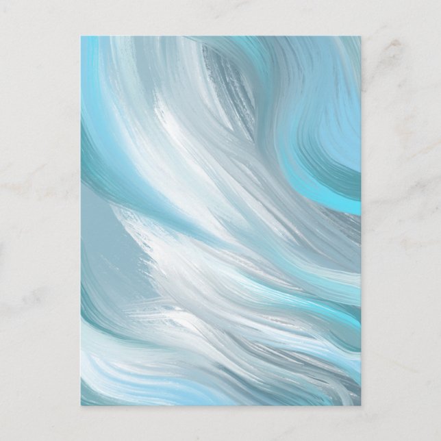 Moderne, blaue Dekoration Postkarte (Vorderseite)