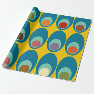 Moderne blaue Eier aus dem Mittelalter Geschenkpapier
