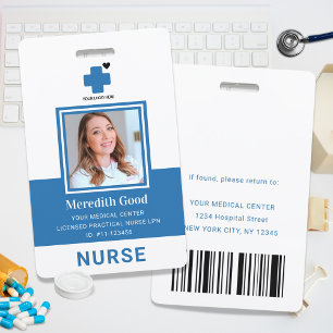 Moderne blaue examinierte Krankenpflegerin Sicherh Ausweis