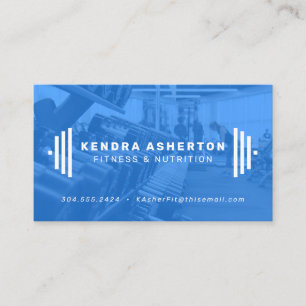 Moderne blaue Fitness-Visitenkarte mit Foto Visitenkarte