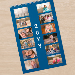 Moderne blaue Fotocover Kalender