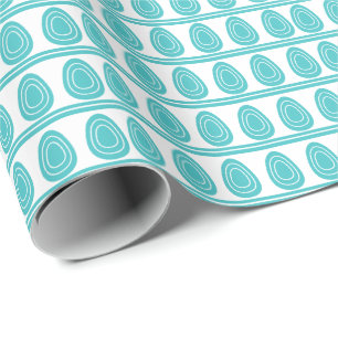 Moderne Blaue Fröhliche Ostereier Muster Geschenkpapier