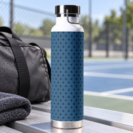 Moderne blaue geometrische Dreiecks-Muster-Sportar Trinkflasche