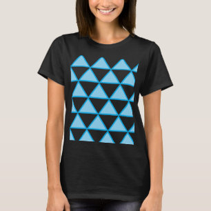 Moderne Blaue Geometrische Dreiecks-Muster T-Shirt